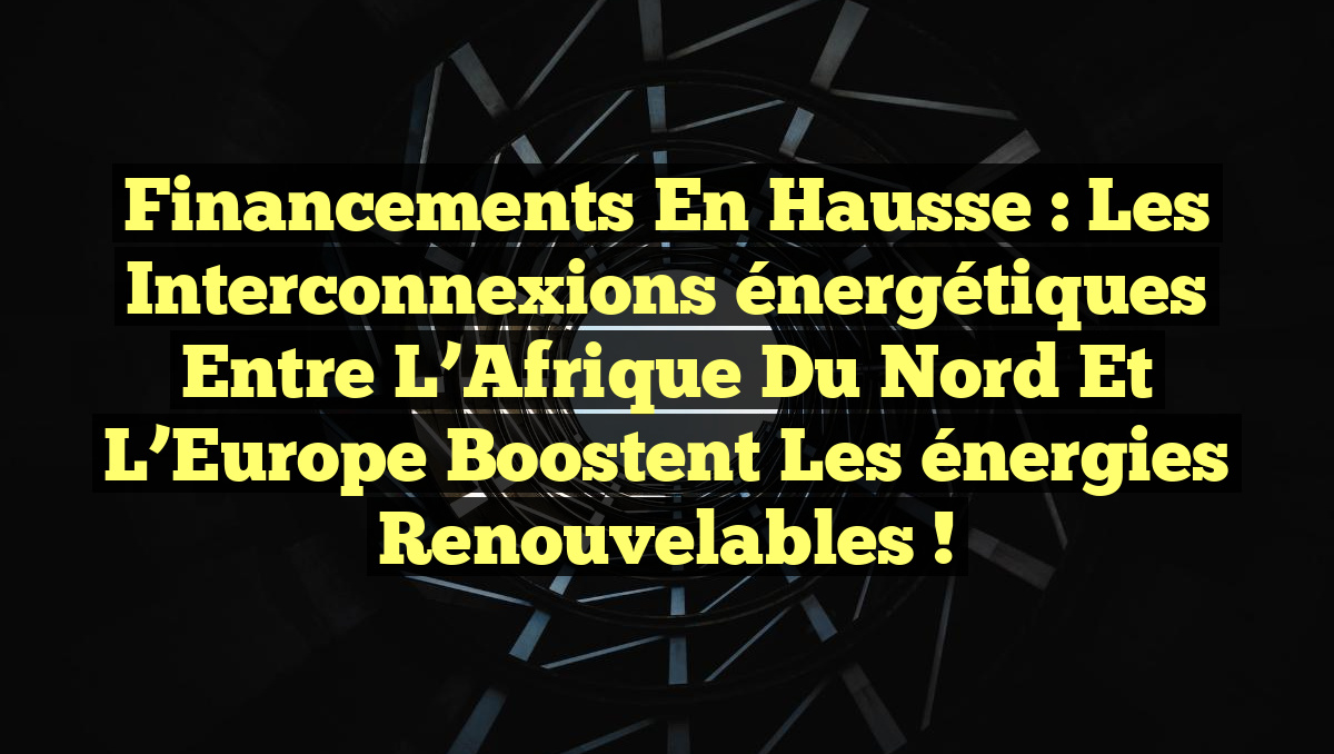 Financements en hausse : les interconnexions énergétiques entre l’Afrique du Nord et l’Europe boostent les énergies renouvelables !