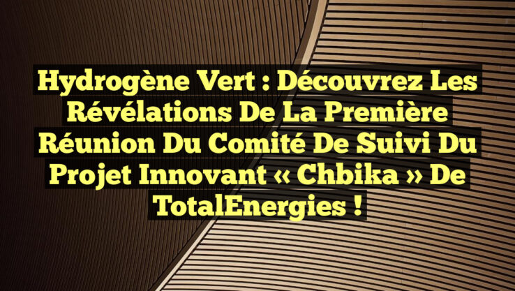 Hydrogène Vert : Découvrez les révélations de la première réunion du comité de suivi du projet innovant « Chbika » de TotalEnergies !