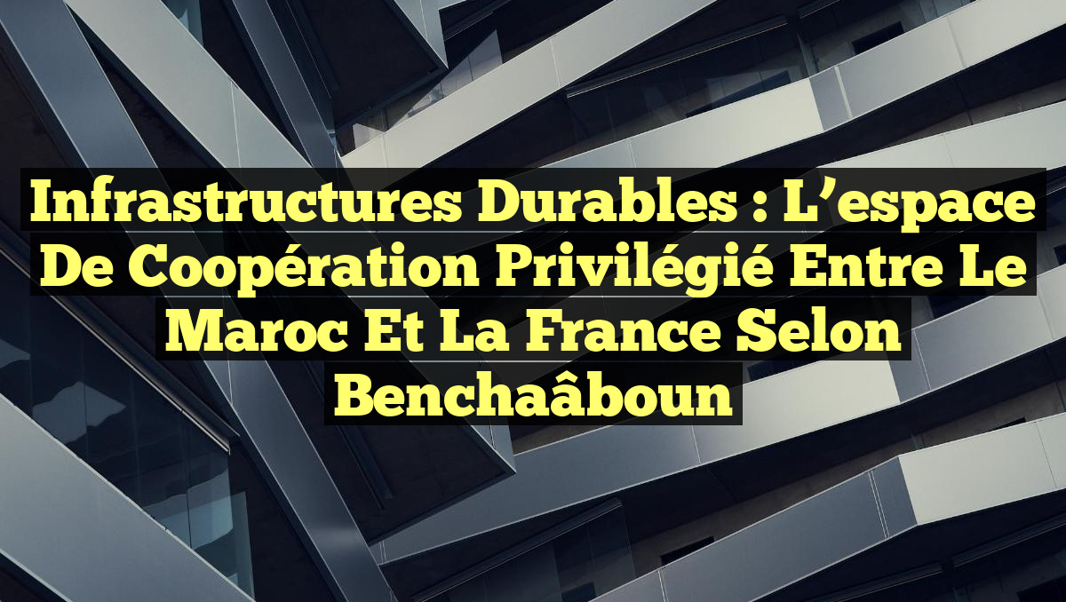 Infrastructures durables : l&rsquo;espace de coopération privilégié entre le Maroc et la France selon Benchaâboun