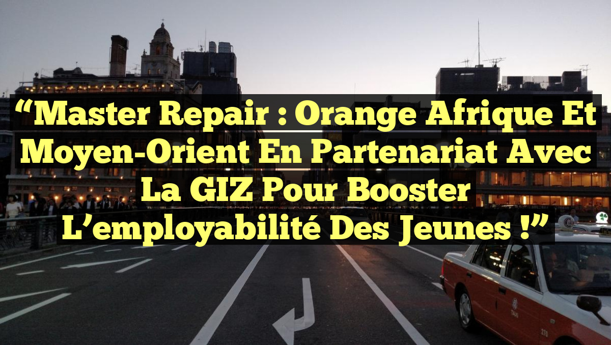 “Master Repair : Orange Afrique et Moyen-Orient en partenariat avec la GIZ pour booster l’employabilité des jeunes !”