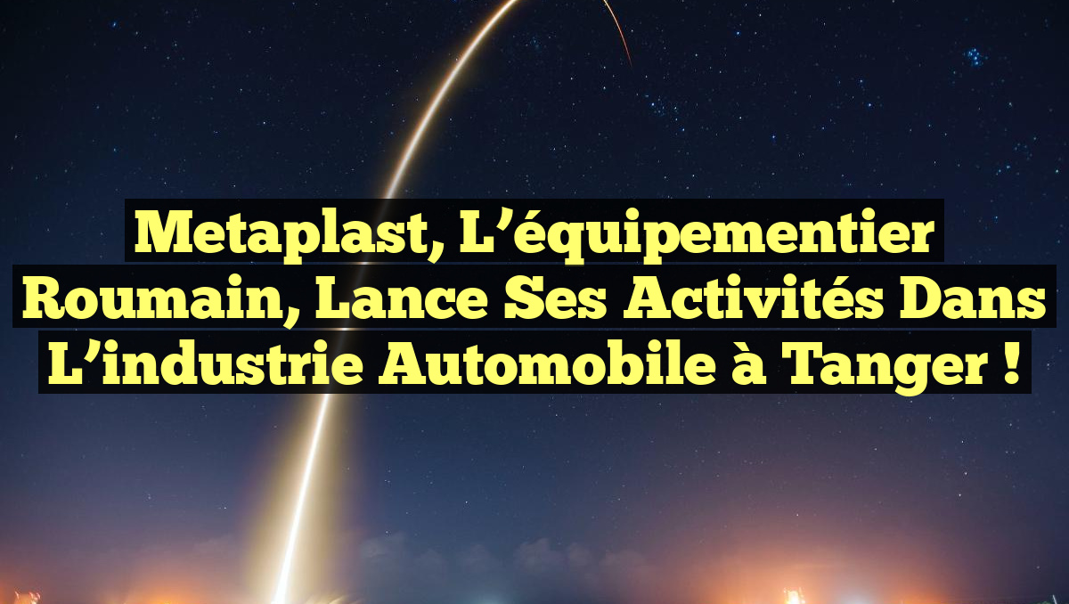 Metaplast, l&rsquo;équipementier roumain, lance ses activités dans l&rsquo;industrie automobile à Tanger !