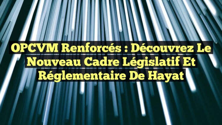 OPCVM renforcés : Découvrez le nouveau cadre législatif et réglementaire de Hayat