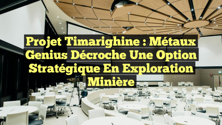 Projet Timarighine : Métaux Genius décroche une option stratégique en exploration minière