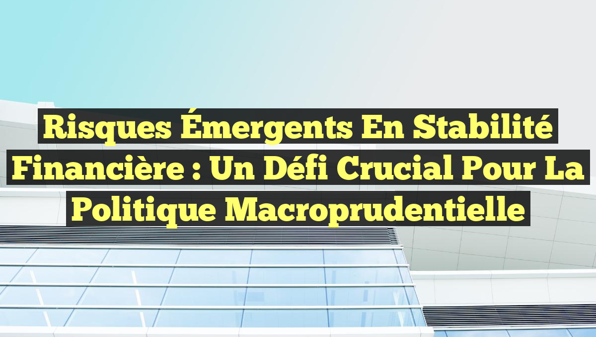 Risques Émergents en Stabilité Financière : Un Défi Crucial pour la Politique Macroprudentielle