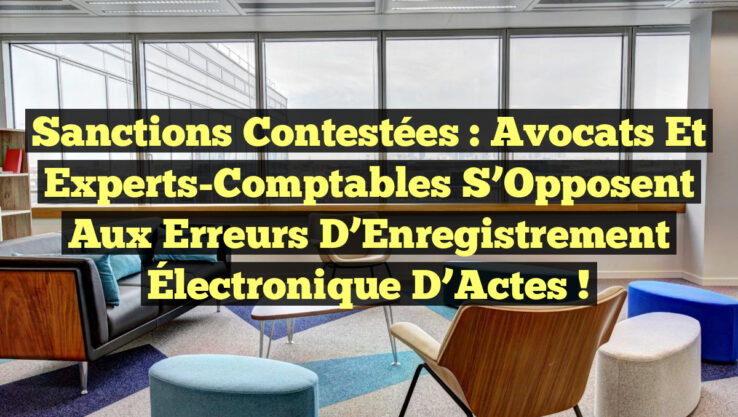 Sanctions Contestées : Avocats et Experts-Comptables s’Opposent aux Erreurs d’Enregistrement Électronique d’Actes !