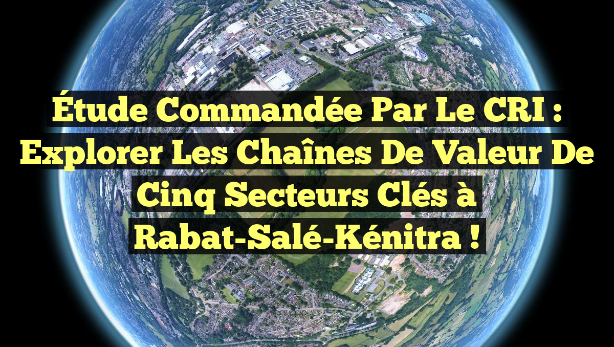 Étude commandée par le CRI : Explorer les chaînes de valeur de cinq secteurs clés à Rabat-Salé-Kénitra !
