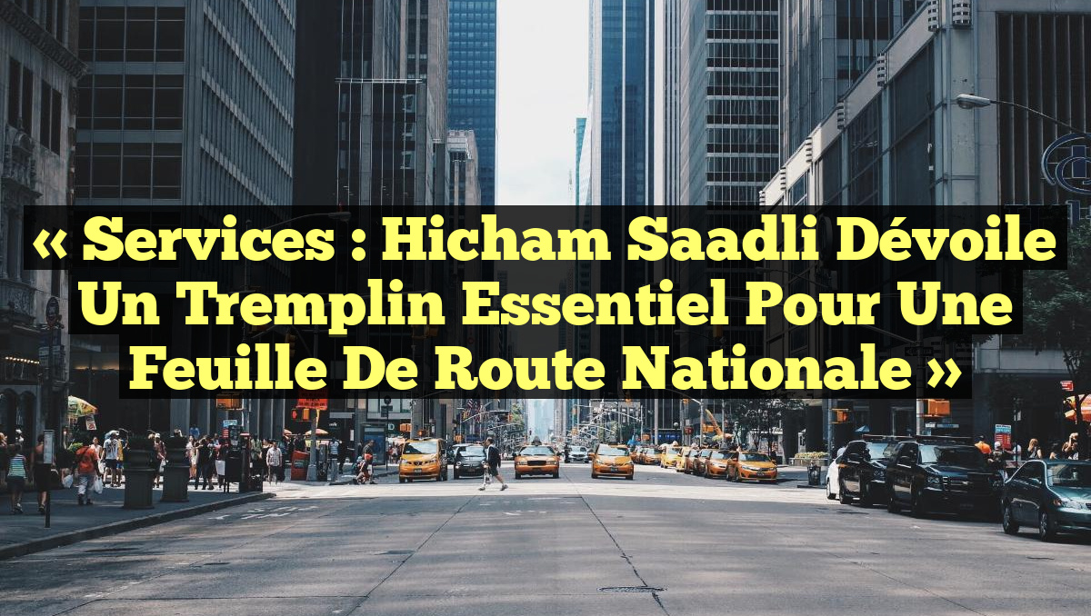 « Services : Hicham Saadli dévoile un tremplin essentiel pour une feuille de route nationale »
