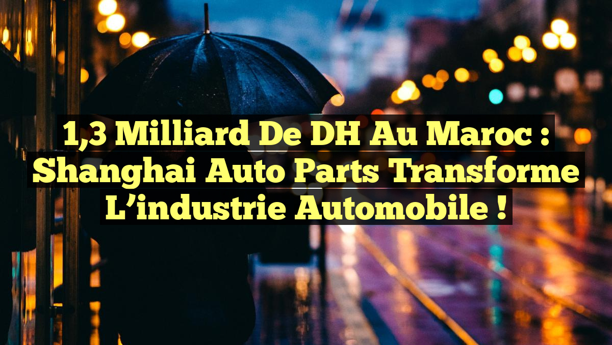 1,3 Milliard de DH au Maroc : Shanghai Auto Parts transforme l&rsquo;industrie automobile !