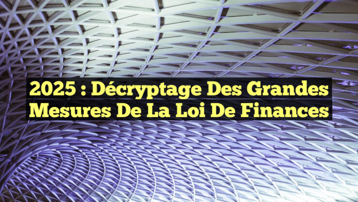 2025 : Décryptage des Grandes Mesures de la Loi de Finances