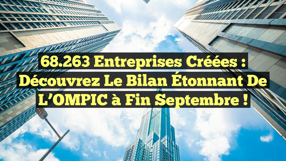 68.263 Entreprises Créées : Découvrez le Bilan Étonnant de l&rsquo;OMPIC à Fin Septembre !