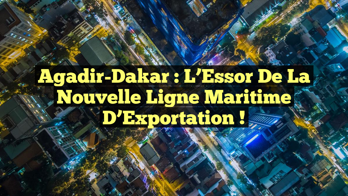 Agadir-Dakar : L&rsquo;Essor de la Nouvelle Ligne Maritime d&rsquo;Exportation !