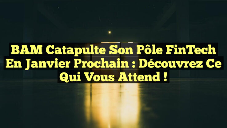 BAM Catapulte Son Pôle FinTech en Janvier Prochain : Découvrez Ce Qui Vous Attend !