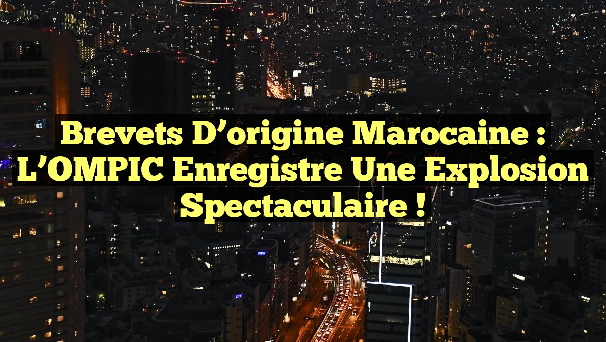 Brevets d&rsquo;origine marocaine : L&rsquo;OMPIC enregistre une explosion spectaculaire !