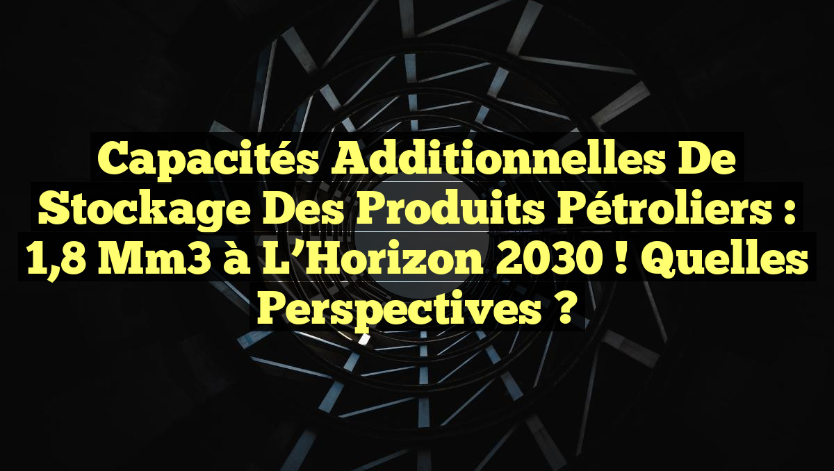 Capacités Additionnelles de Stockage des Produits Pétroliers : 1,8 Mm3 à l&rsquo;Horizon 2030 ! Quelles Perspectives ?