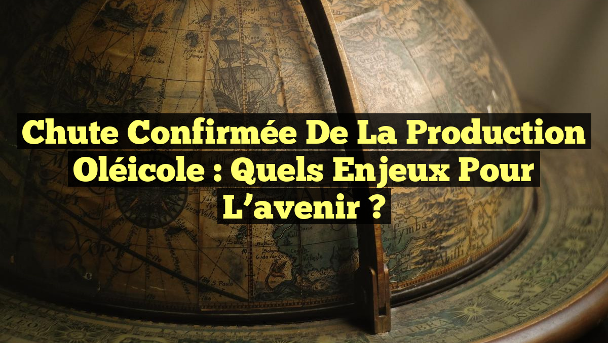 Chute confirmée de la production oléicole : Quels enjeux pour l&rsquo;avenir ?