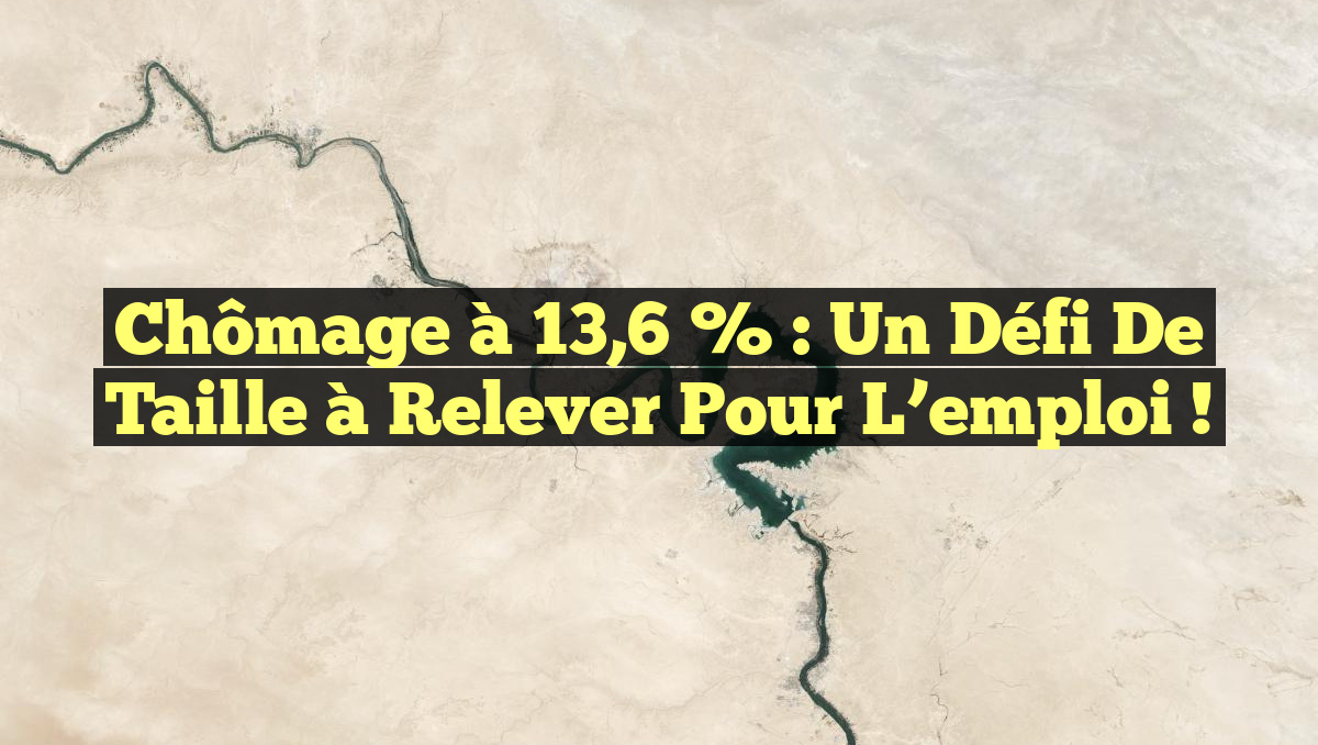 Chômage à 13,6 % : un défi de taille à relever pour l’emploi !