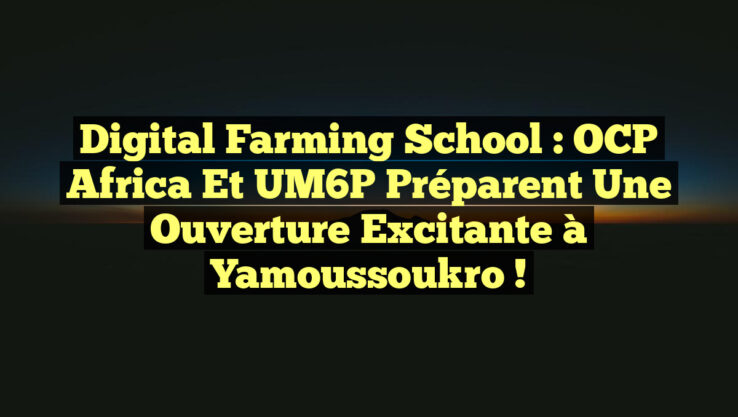 Digital Farming School : OCP Africa et UM6P préparent une ouverture excitante à Yamoussoukro !