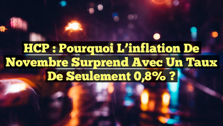 HCP : Pourquoi l’inflation de novembre surprend avec un taux de seulement 0,8% ?