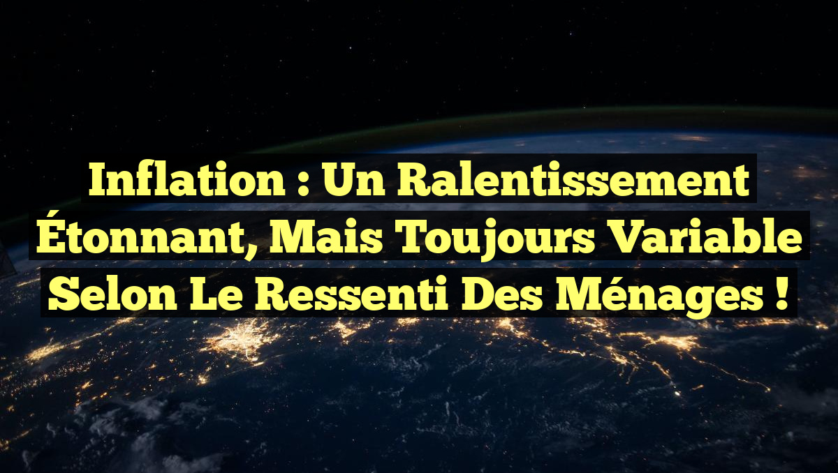 Inflation : Un Ralentissement Étonnant, mais Toujours Variable Selon le Ressenti des Ménages !