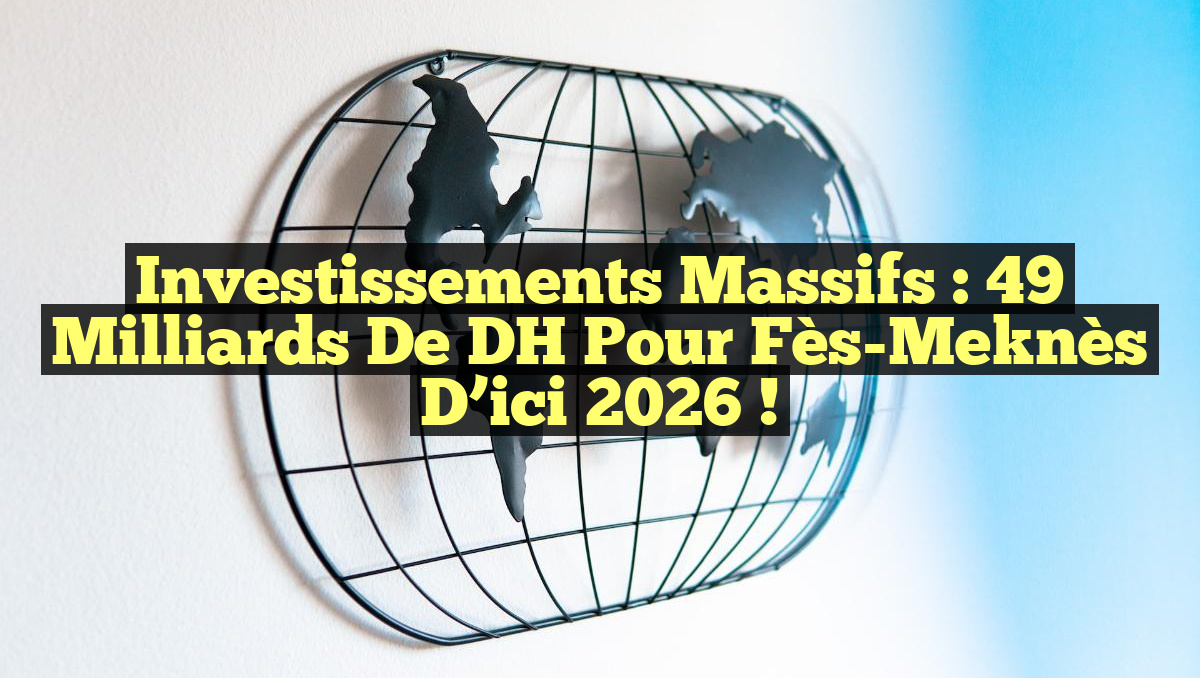 Investissements massifs : 49 milliards de DH pour Fès-Meknès d&rsquo;ici 2026 !