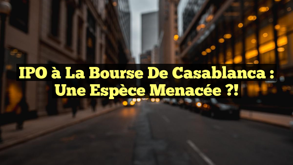 IPO à la Bourse de Casablanca : Une Espèce Menacée ?!
