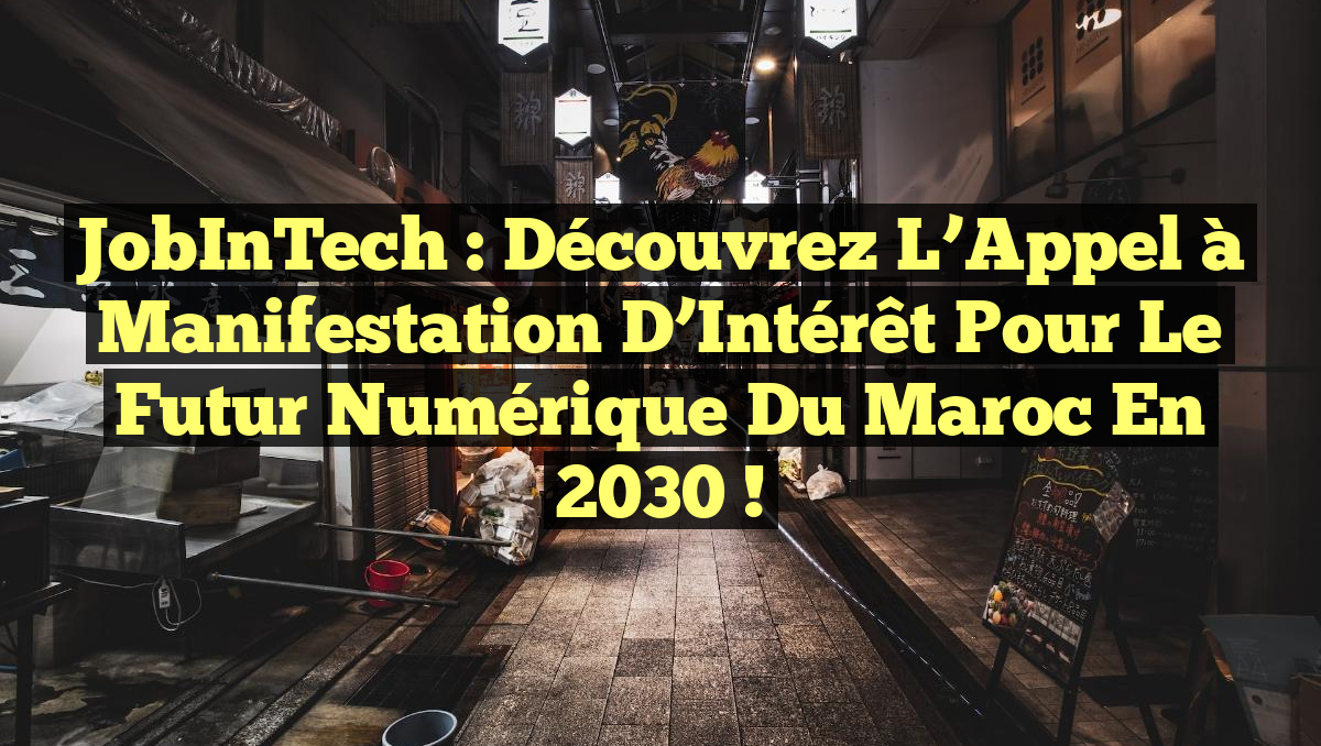 JobInTech : Découvrez l&rsquo;Appel à Manifestation d’Intérêt pour le Futur Numérique du Maroc en 2030 !