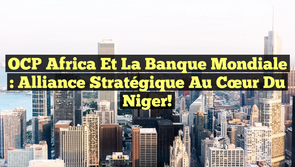 OCP Africa et la Banque Mondiale : Alliance stratégique au cœur du Niger!