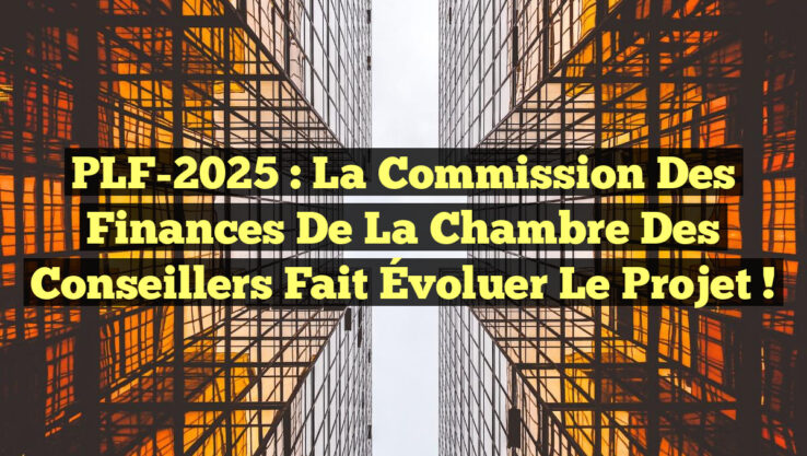 PLF-2025 : La Commission des Finances de la Chambre des Conseillers Fait Évoluer le Projet !