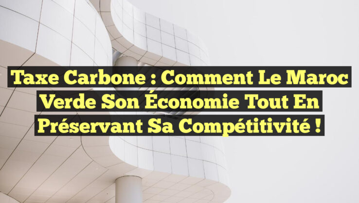 Taxe Carbone : Comment le Maroc Verde son Économie tout en Préservant sa Compétitivité !