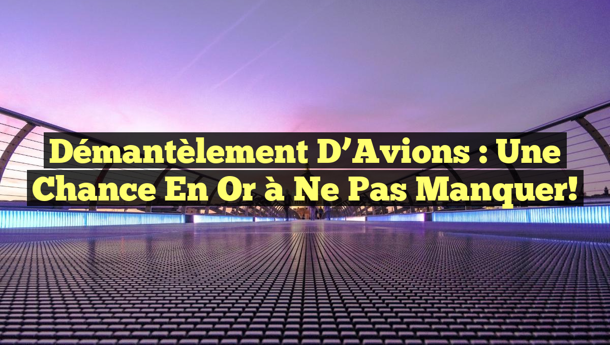 Démantèlement d&rsquo;Avions : Une Chance en Or à Ne Pas Manquer!