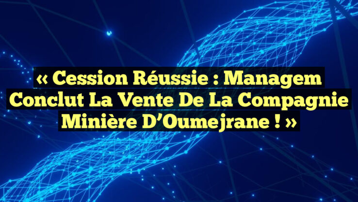 « Cession réussie : Managem conclut la vente de la Compagnie minière d’Oumejrane ! »