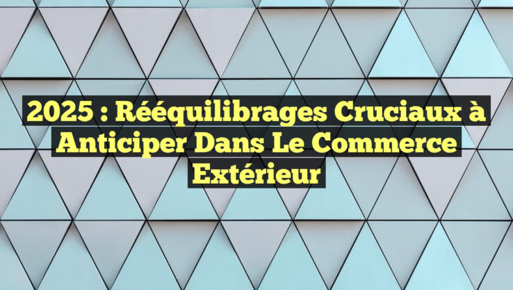 2025 : Rééquilibrages Cruciaux à Anticiper dans le Commerce Extérieur
