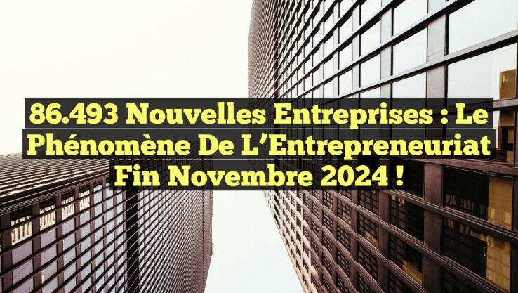 86.493 Nouvelles Entreprises : Le Phénomène de l’Entrepreneuriat Fin Novembre 2024 !
