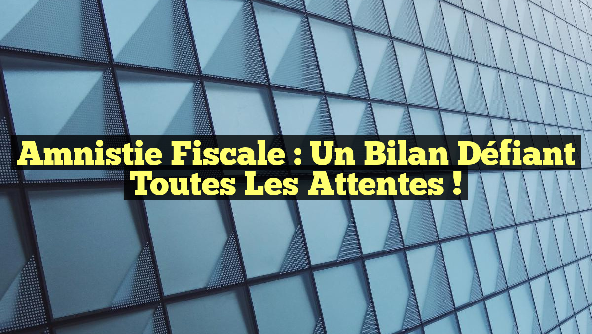 Amnistie Fiscale : Un Bilan Défiant Toutes les Attentes !