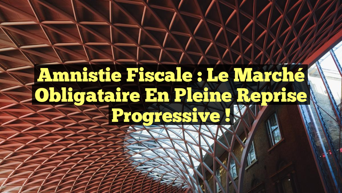 Amnistie fiscale : Le Marché obligataire en pleine reprise progressive !