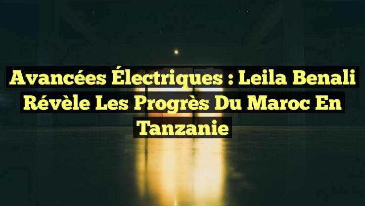 Avancées Électriques : Leila Benali Révèle les Progrès du Maroc en Tanzanie