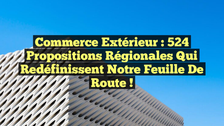Commerce extérieur : 524 propositions régionales qui redéfinissent notre feuille de route !