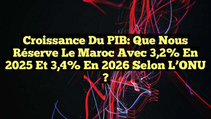 Croissance du PIB: Que nous réserve le Maroc avec 3,2% en 2025 et 3,4% en 2026 selon l’ONU ?