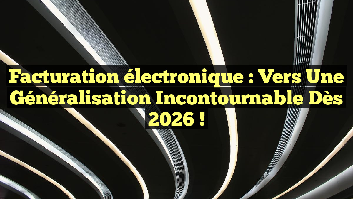 Facturation électronique : vers une généralisation incontournable dès 2026 !