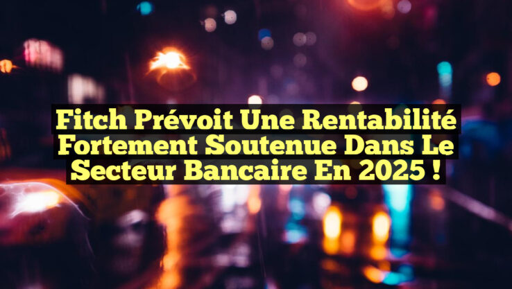 Fitch Prévoit une Rentabilité Fortement Soutenue dans le Secteur Bancaire en 2025 !