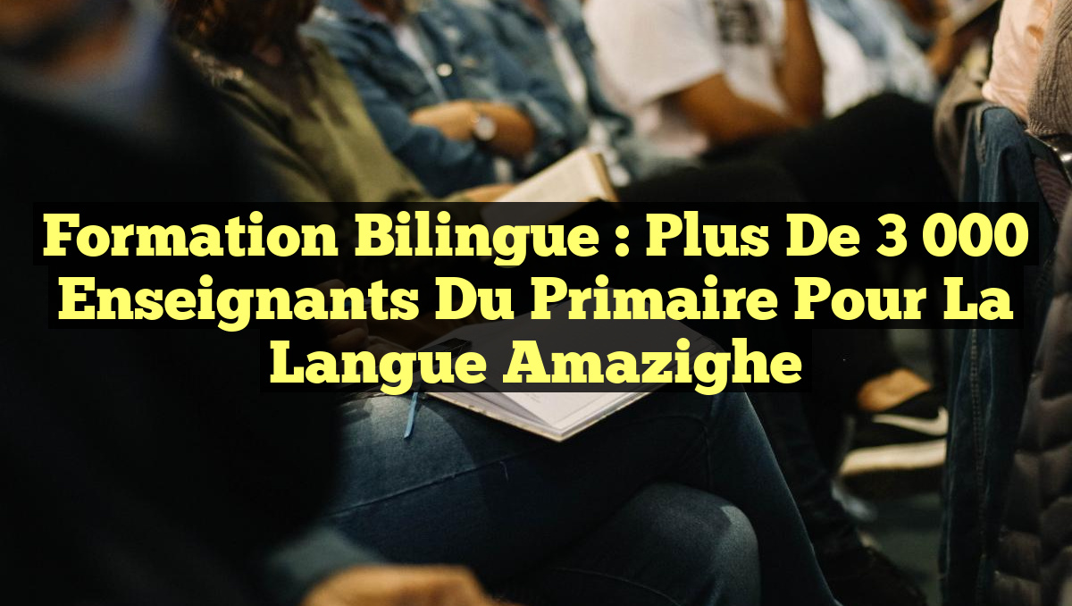 Formation Bilingue : Plus de 3 000 Enseignants du Primaire pour la Langue Amazighe