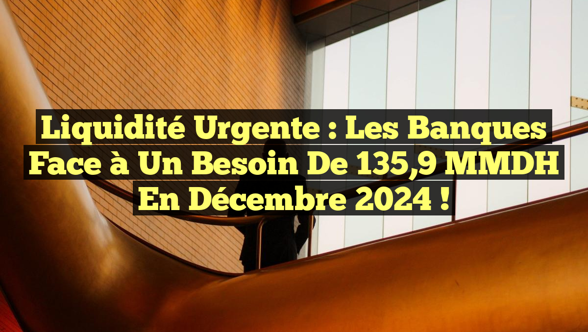 Liquidité urgente : Les banques face à un besoin de 135,9 MMDH en décembre 2024 !