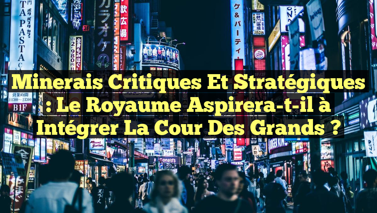 Minerais Critiques et Stratégiques : Le Royaume Aspirera-t-il à Intégrer la Cour des Grands ?