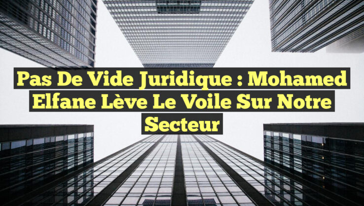 Pas de Vide Juridique : Mohamed Elfane Lève le Voile sur Notre Secteur