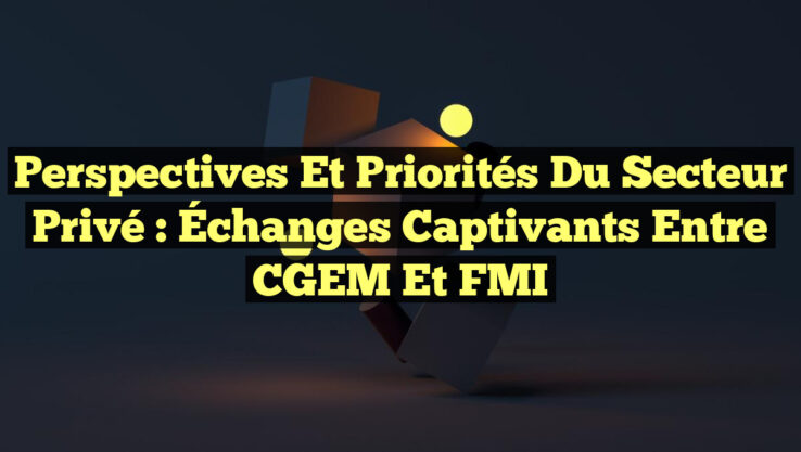 Perspectives et Priorités du Secteur Privé : Échanges Captivants entre CGEM et FMI Perspectives et Priorités du Secteur Privé : Échanges Captivants entre CGEM et FMI