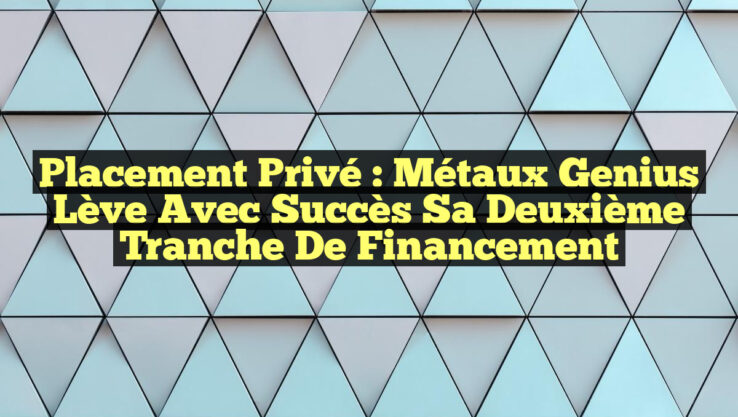Placement Privé : Métaux Genius Lève avec Succès sa Deuxième Tranche de Financement