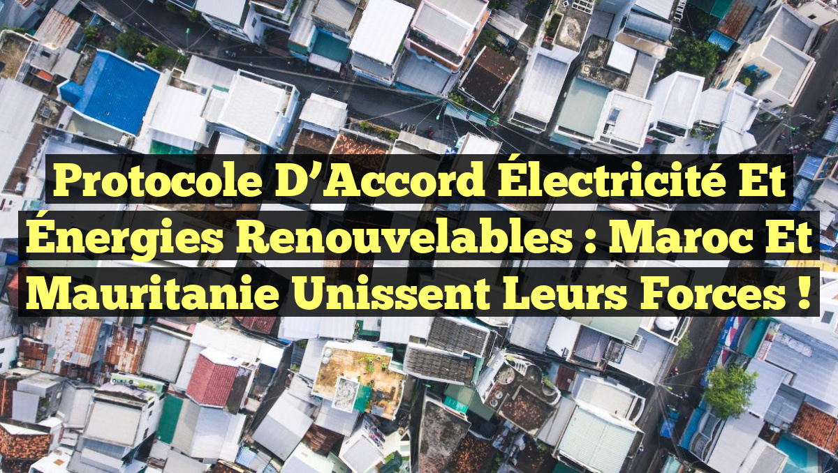 Protocole d’Accord Électricité et Énergies Renouvelables : Maroc et Mauritanie unissent leurs forces !