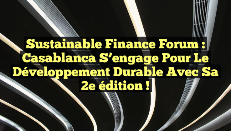 Sustainable Finance Forum : Casablanca s’engage pour le développement durable avec sa 2e édition !