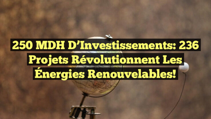 250 MDH d’Investissements: 236 Projets Révolutionnent les Énergies Renouvelables!