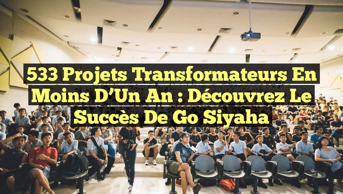 533 Projets Transformateurs en Moins d’Un An : Découvrez le Succès de Go Siyaha